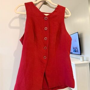 a new day Red Sleeveless Button-Front Tank Top
